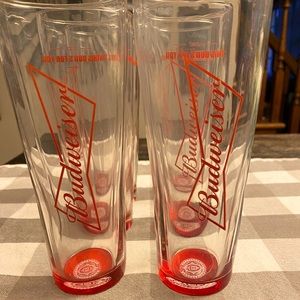 New Budweiser Beer Glasses - Set of 6